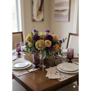 Vtg 4pc Tiffin Franciscan Madeira Plum Amethyst Goblets & Juice Glasses